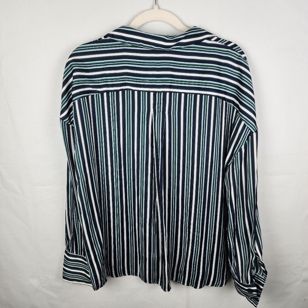 Free People Mad About You Button Down Shirt Stripes SIZE MEDIUM - Picture 3 of 7